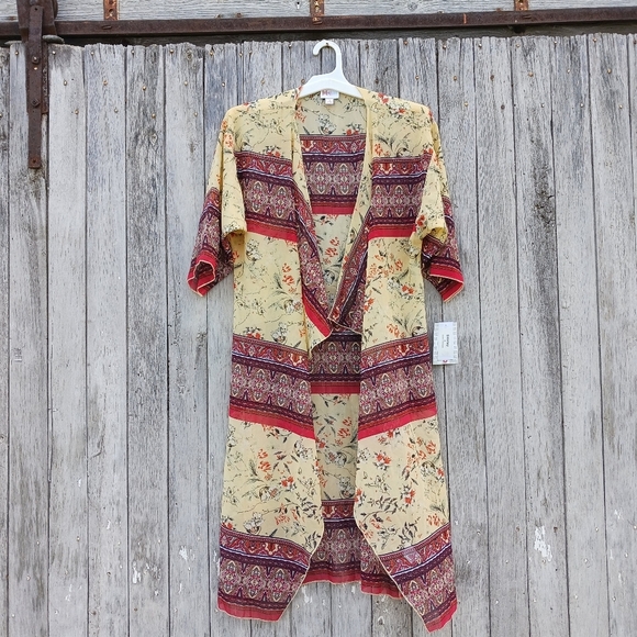 LuLaRoe Women's Sz Small Shirley Kimono Sheer Cover Up Floral Womens Bohemian - Picture 1 of 6
